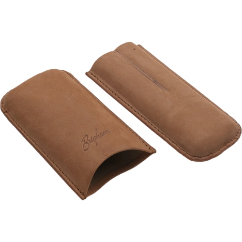 Brigham Leather Cigar Case - Robusto 2-Cigar Brown