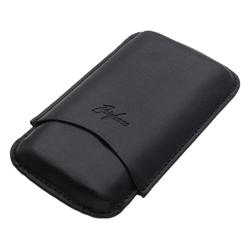 Brigham Leather Cigar Case - Robusto 3-Cigar Black