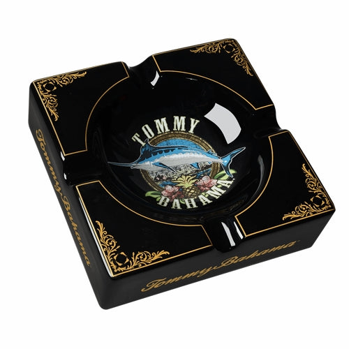 Tommy Bahama Black Ceramic 4 Stick Ashtray - Large