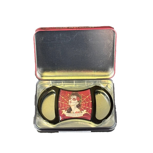 Deadwood Leather Rose Cigar Cutter and Rest
