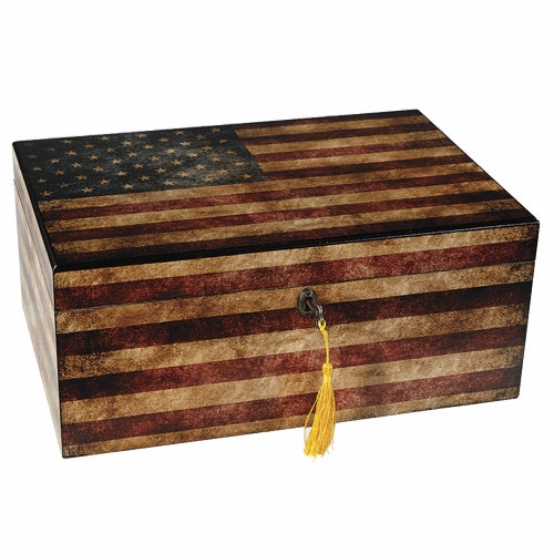 Humidor Supreme Old Glory Humidor - 100 Cigar Capacity