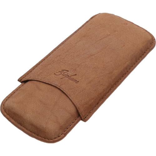 Brigham Leather Cigar Case - Corona 3-Cigar Brown