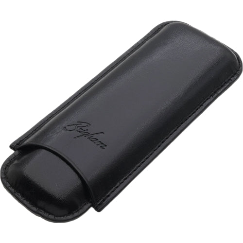 Brigham Leather Cigar Case - Corona 2-Cigar Black