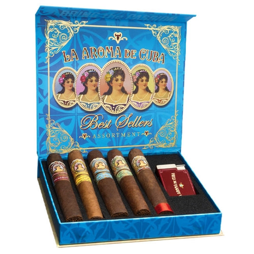 La Aroma de Cuba Best Sellers Assortment - 5 cigars w/lighter