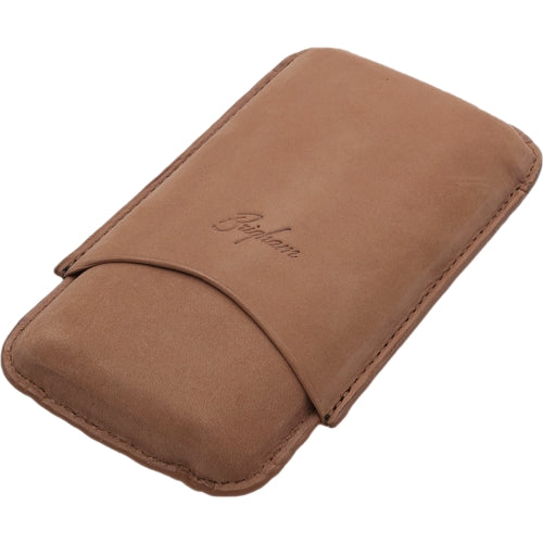 Brigham Leather Cigar Case - Robusto 3-Cigar Brown