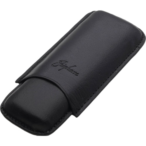 Brigham Leather Cigar Case - Robusto 2-Cigar Black