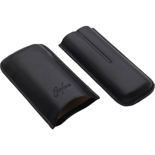 Brigham Leather Cigar Case - Robusto 2-Cigar Black