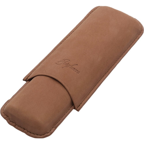 Brigham Leather Cigar Case - Toro 2-Cigar Brown