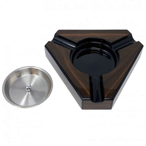 Triangular Ashtray - Dark Maple and Black