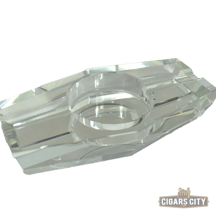 2-Finger Crystal Hexagon Ashtray - CigarsCity.com