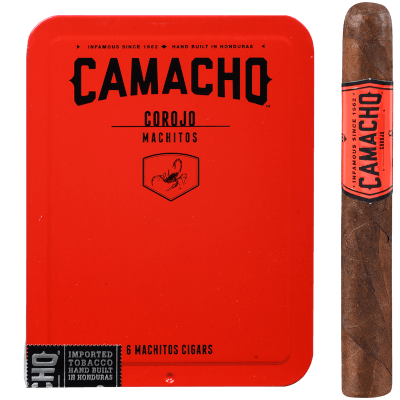 Camacho Machitos Red (Corojo) Cigarillo Tin of 6 - CigarsCity.com