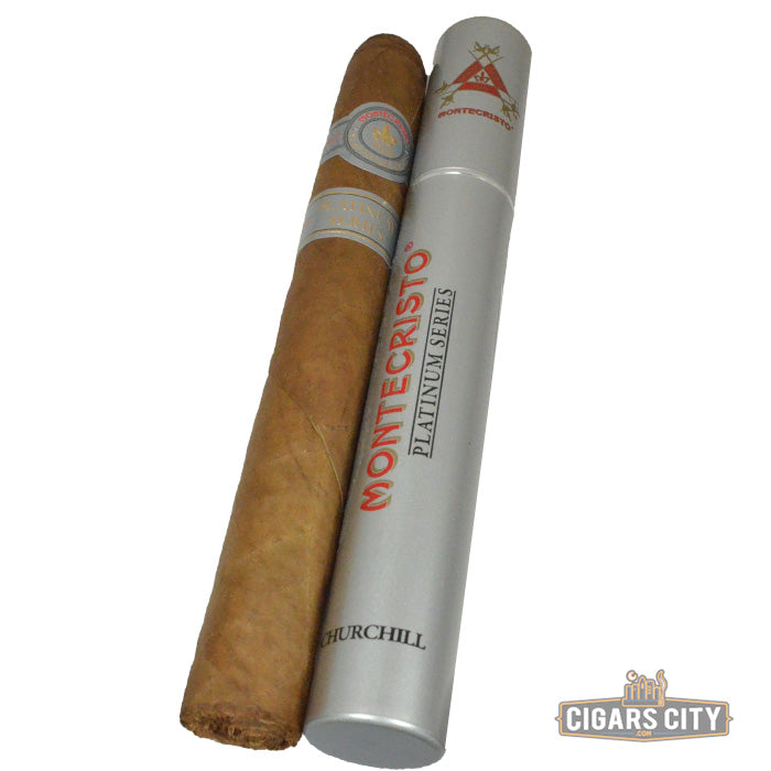 Montecristo Platinum Churchill Cigars - Tubos - Box of 15 - CigarsCity.com