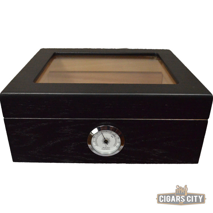 Onyx Glasstop Humidor - Black - CigarsCity.com