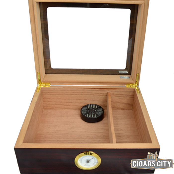 Whitetail Glass Top Humidor - 50 Cigar Humidor - CigarsCity.com