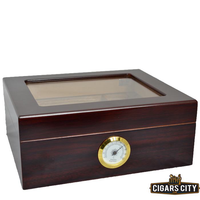 Whitetail Glass Top Humidor - 50 Cigar Humidor - CigarsCity.com